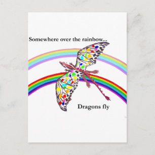 Dragon och Rainbow Vykort