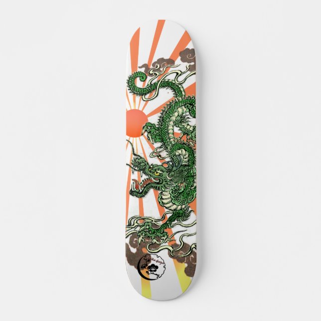 Dragon och Stigning Sol Skateboard Bräda 19,5 Cm (Framsida)