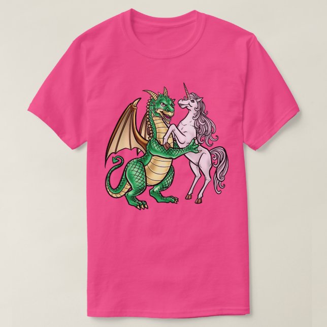 Dragon och Unicorn Dancing waltz musikvarelse T Shirt (Design framsida)