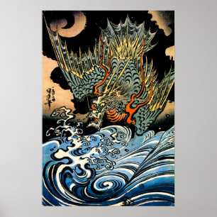 Dragon och Vågar I Poster