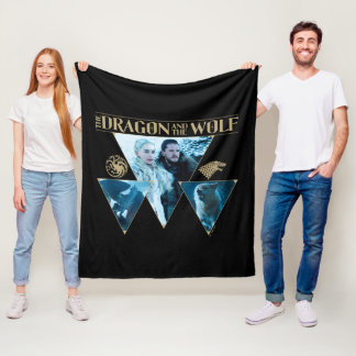 Dragon och Vargen Daenerys & Jon Graphic Fleecefilt