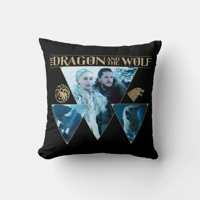 Dragon och Vargen Daenerys & Jon Graphic Kudde (Framsida)