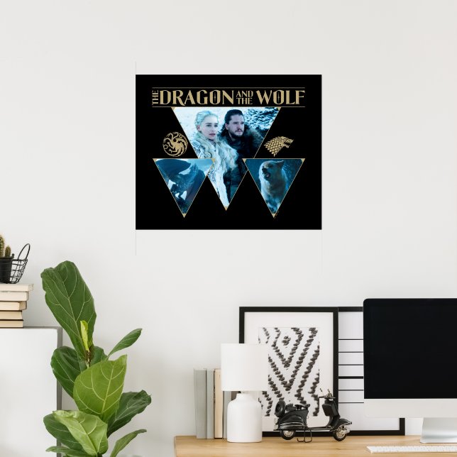 Dragon och Vargen Daenerys & Jon Graphic Poster (Hemmakontoret)