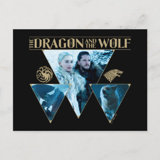 Dragon och Vargen Daenerys & Jon Graphic Vykort