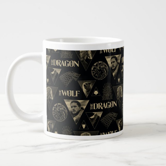 Dragon och Vargen Daenerys & Jon Mönster Jumbo Mugg (Vänster)