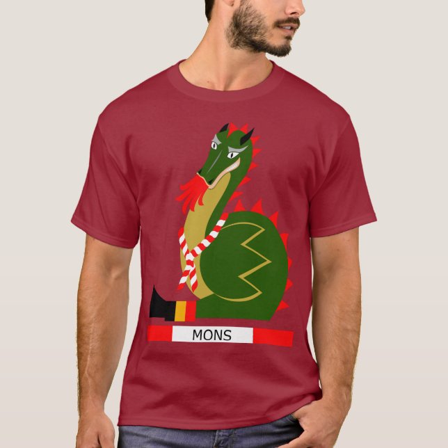 Dragon of Doudou 2025 Ducasse in Mons T Shirt (Framsida)