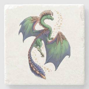 "Dragon of Summer" Blommor Fantasy Art Stenunderlägg