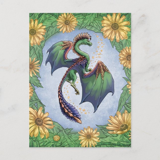 Dragon of Summer Nature Fantasy Art Vykort (Framsida)