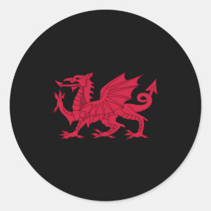 Dragon of Wales Flagga Welsh Cymru Flaggor Runt Klistermärke