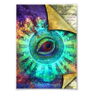 Dragon Öga Ancilic Art Print Fototryck