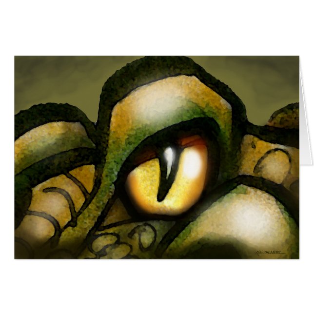 Dragon Öga Hälsningskort (Framsidan Horizontal)