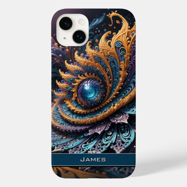 Dragon Öga Modern Abstrakt Geometric Fractal Namn (Baksida)