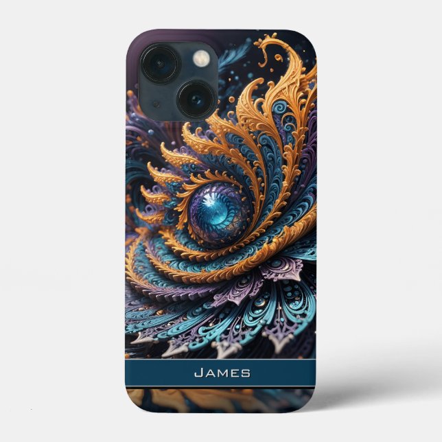 Dragon Öga Modern Abstrakt Geometric Fractal Namn (Baksida)