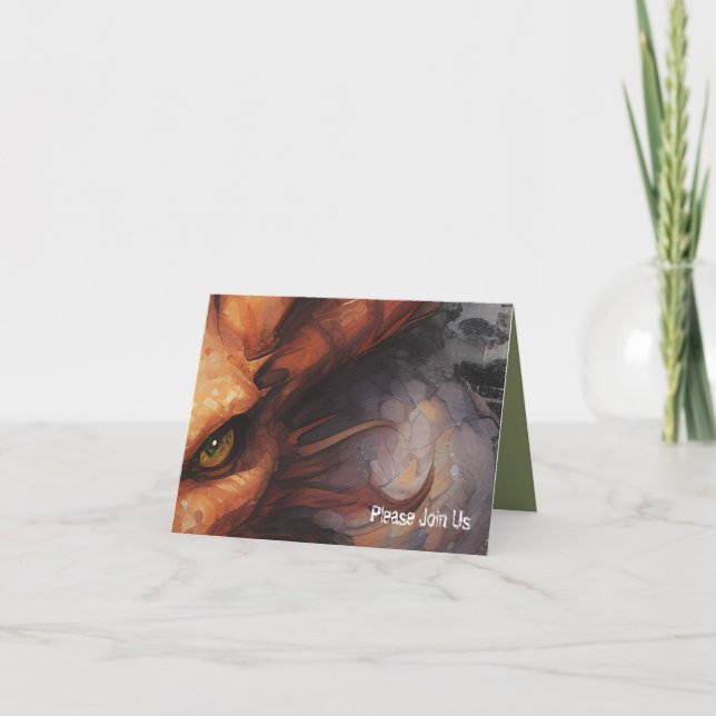 Dragon Öga Party Inbjudan (Framsida)