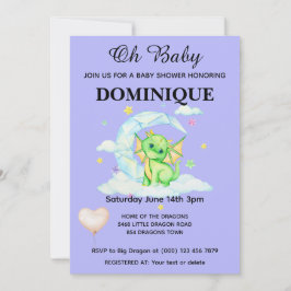 Dragon on a Cloud - Baby Shower-inbjudan Inbjudningar