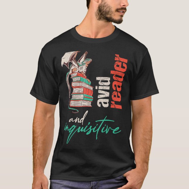 Dragon on bokar Avid läsare och fråga efter T Shirt (Framsida)