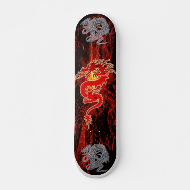 Dragon on Fire Skateboard Bräda 19,5 Cm (Framsida)