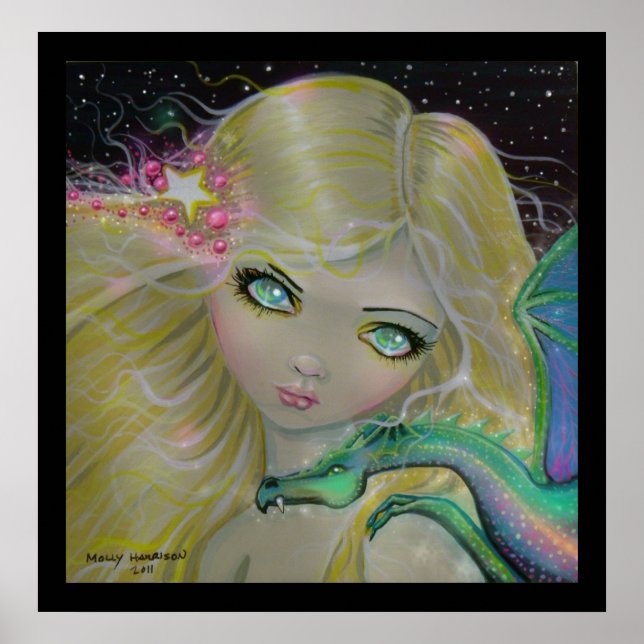 Dragon on my Shoulder Fantasy Dragon Fairy Poster (Framsidan)