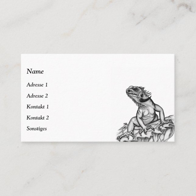 Dragon on Sten , black and white Design Visitkort (Framsida)