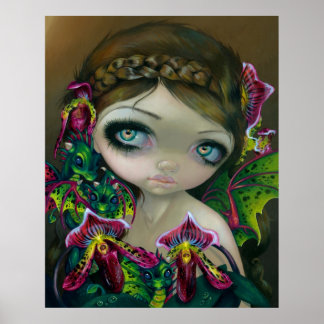 Dragon Orchid Fairy ART PRINT drar stort öga Poster