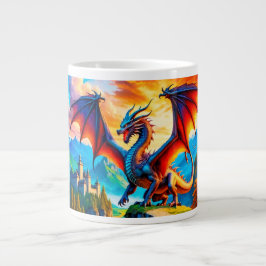 Dragon over Village Coffee Mugg Jumbo Mugg