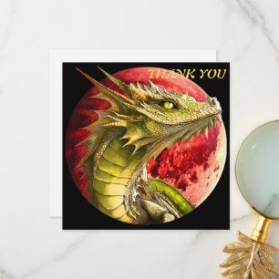 Dragon på Bloody Måne Tack Kort