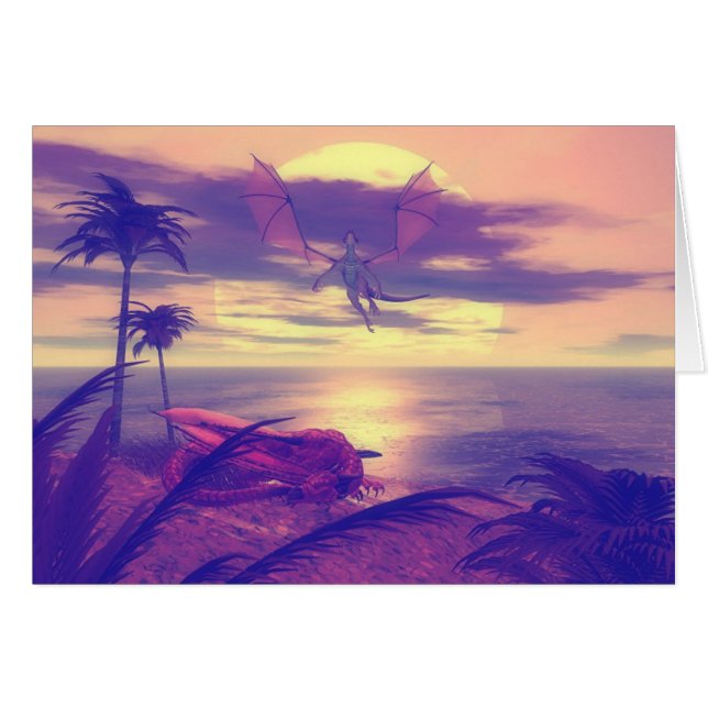 Dragon Paradise Hälsningskort (Framsidan Horizontal)