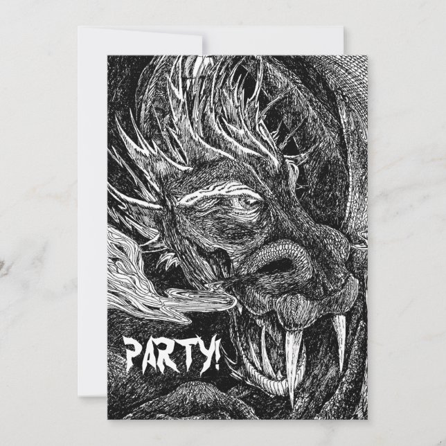 Dragon "Party"! inbjudan (Framsida)