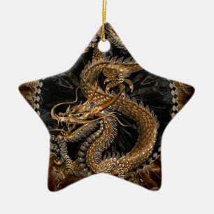 Dragon Pentagram Julgransprydnad Keramik