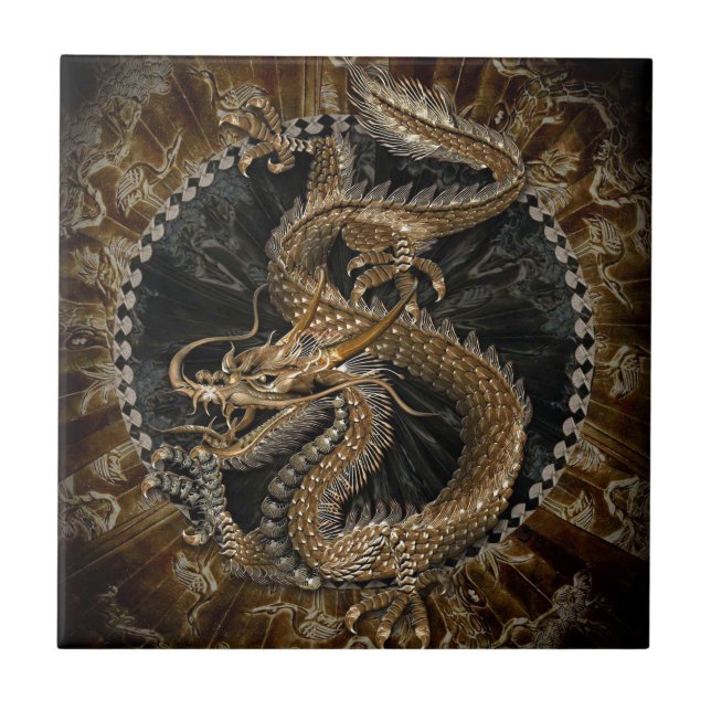 Dragon Pentagram Kakelplatta (Framsidan)