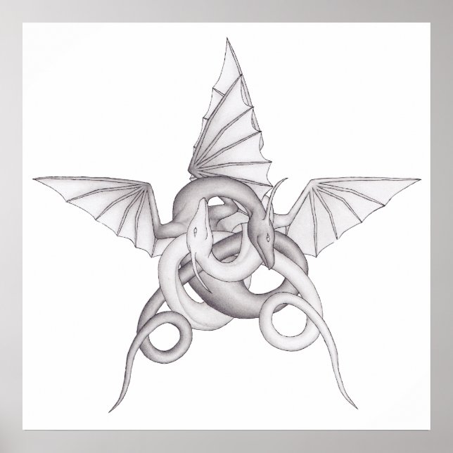 Dragon Pentagram Poster (Framsidan)