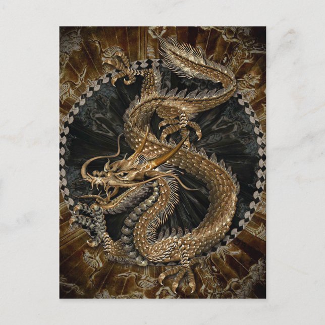 Dragon Pentagram Vykort (Framsida)