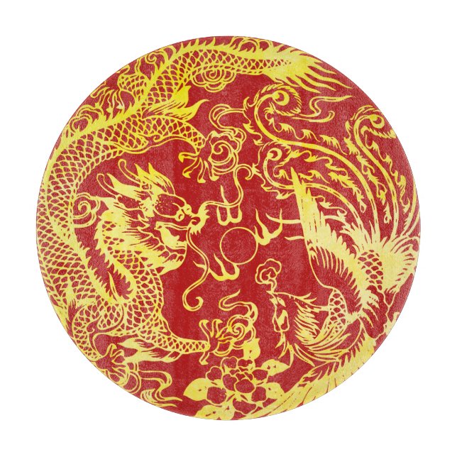 Dragon phoenix Chinese bröllop logotyp (Framsidan)
