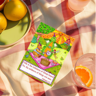 Dragon Picnic Birthday Card Kort