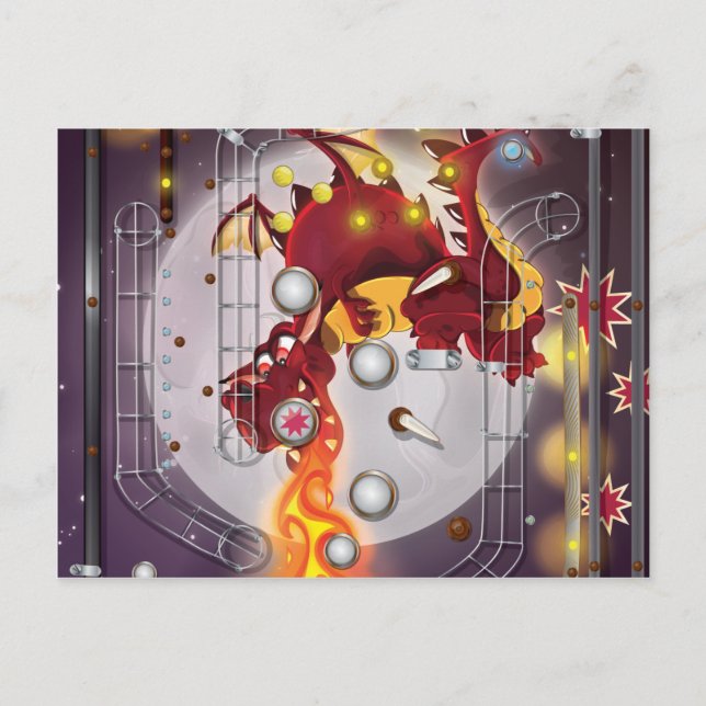 Dragon Pinball maskin Vykort (Framsida)