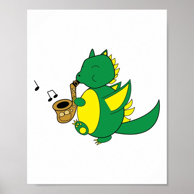 Dragon play Saxophone Music Poster (Framsidan)