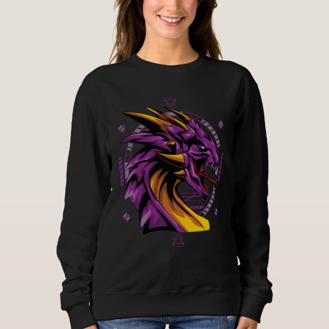 Dragon Pop Aesthetic Sacred Geometry Mandala Mitho T Shirt (Framsida)