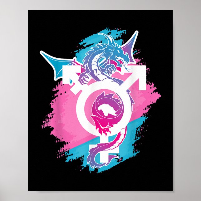 Dragon Pride Genderfluid LGbt och Transpride Poster (Framsidan)
