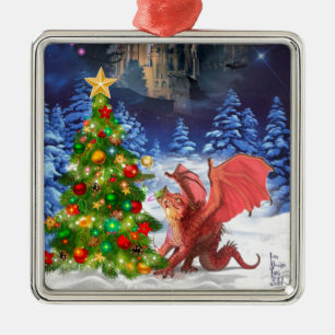 Dragon Pulling på Julgran Julgransprydnad Metall