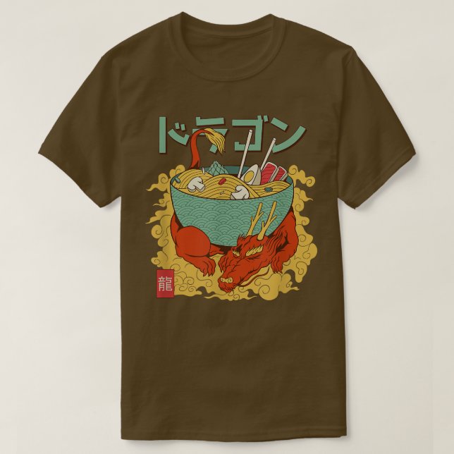 Dragon Ramen Anime Noodles Kawaii Japan S T Shirt (Design framsida)