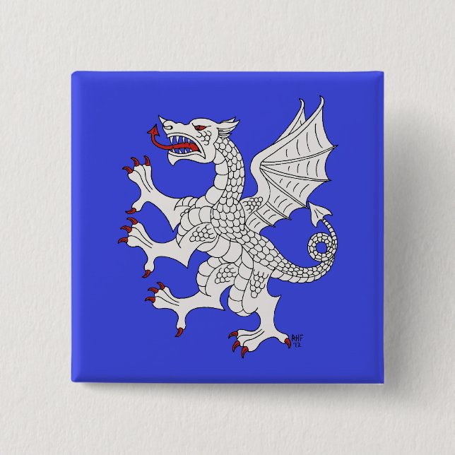 Dragon Rampant Argent Knapp (Framsida)