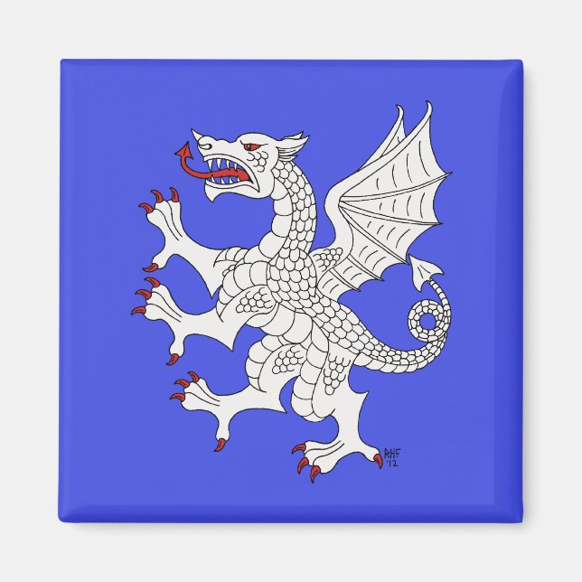 Dragon Rampant Argent Magnet (Framsidan)