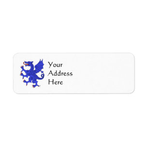 Dragon Rampant Azure Returadress Etikett