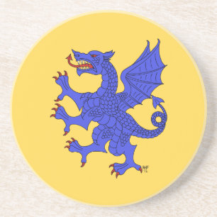 Dragon Rampant (blå) Underlägg Sandsten