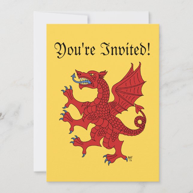 Dragon Rampant Gules Inbjudningar (Framsida)