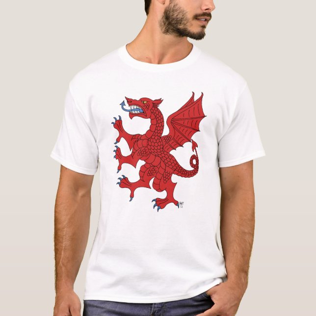 Dragon Rampant Gules Tee Shirt (Framsida)