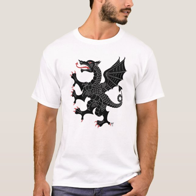 Dragon Rampant Sable T-shirt (Framsida)