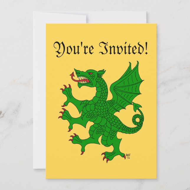 Dragon Rampant Vert Inbjudningar (Framsida)