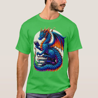 Dragon Reading a Bok Bookworm Bok Älskare 1 T Shirt