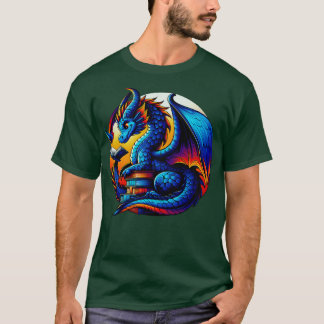 Dragon Reading a Bok Bookworm Bok Älskare 2 T Shirt